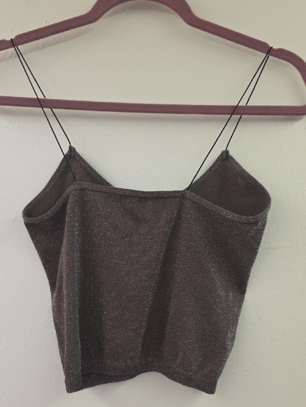 Intimately Free People Metallic Knit Crop Cami Brown M/L - Picture 5 of 9
